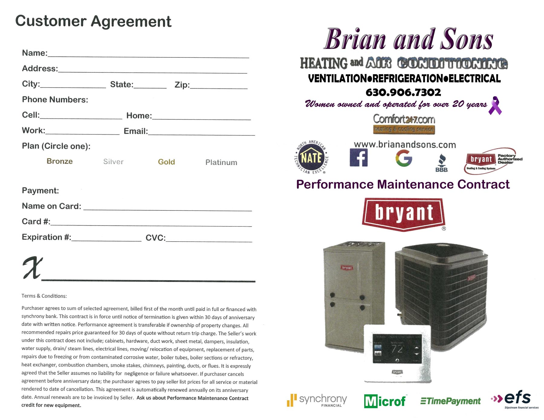 Performance Maintenance Contract page 1